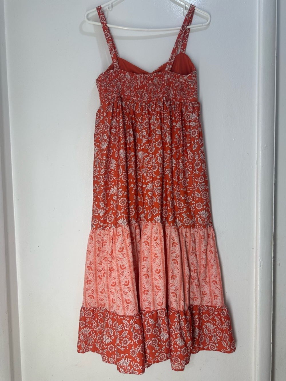 Red & White Floral Tiered Maxi Sundress - Picture 5 of 10